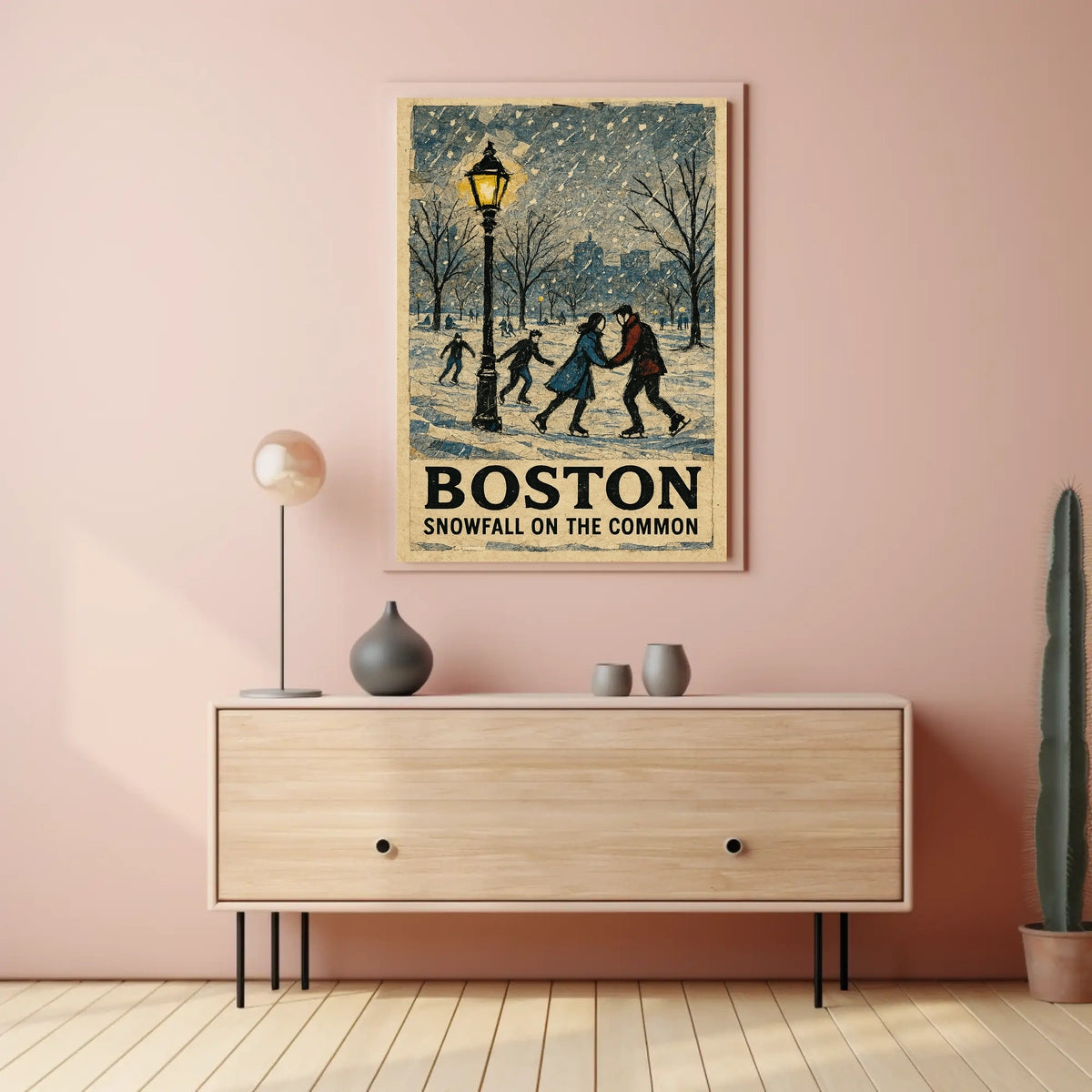 Boston Snowfall on the Common Poster