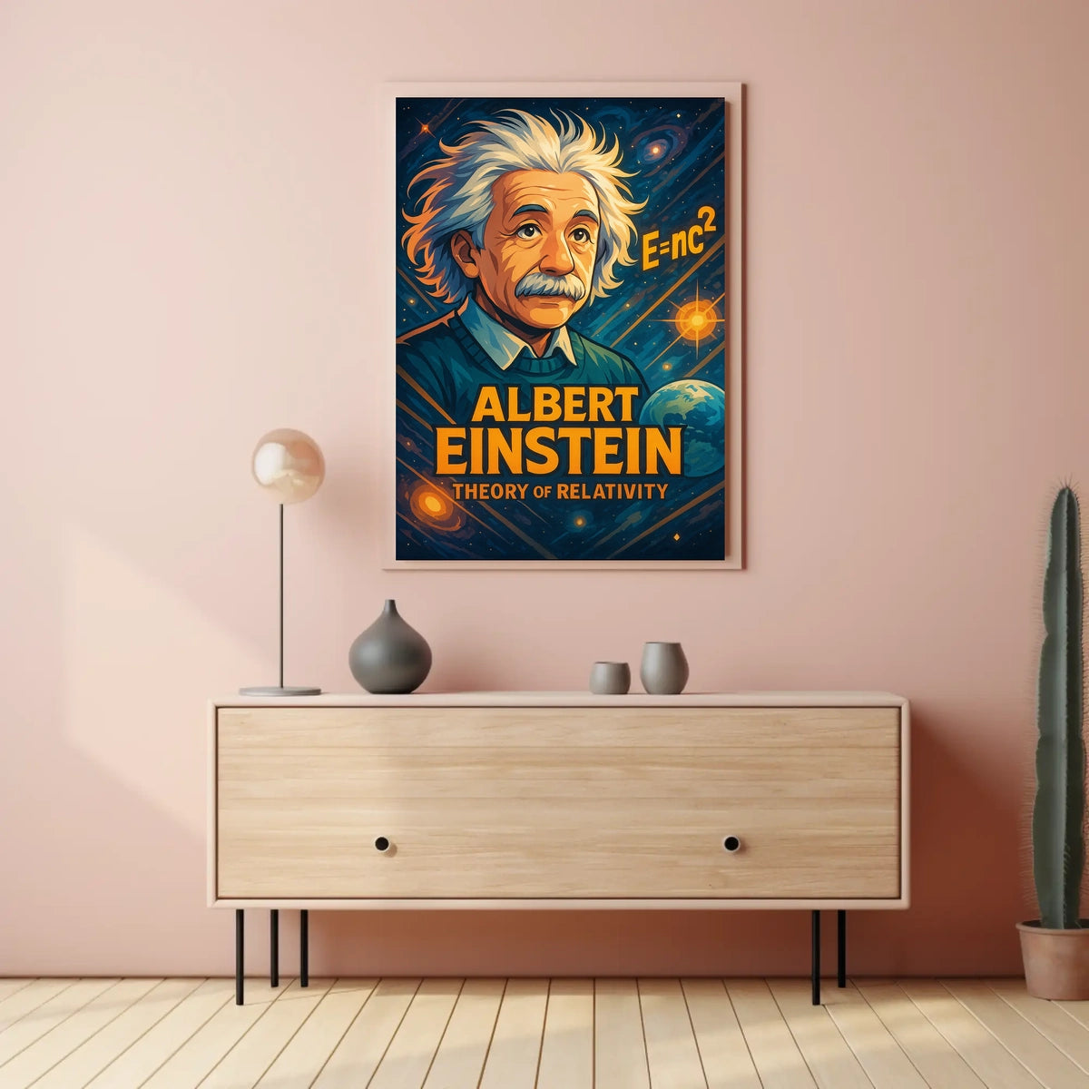 Albert Einstein Relativity Theory Vintage Scientific Art Educational Decor Poster