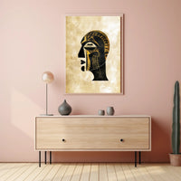 Pharaoh Abstract Poster Wall Art Gold Minimalist Print