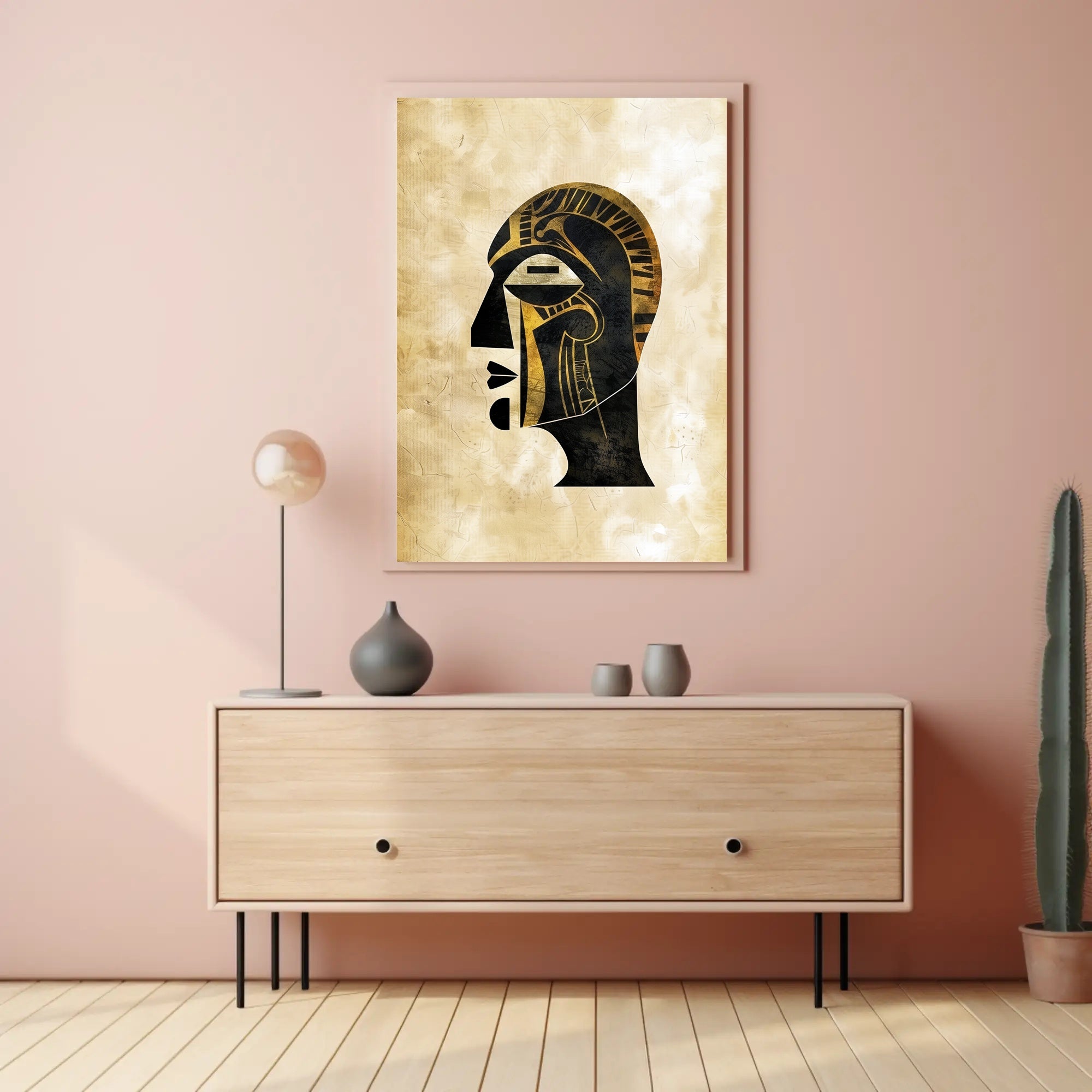 Pharaoh Abstract Poster Wall Art Gold Minimalist Print