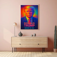 Donald Trump 45th President of the United States Neon Gradient Overlay Poster