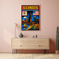 Illinois A Vibrant Tribute Poster PosterGoat