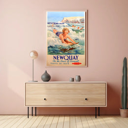 Newquay Travel By Train Poster