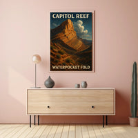Capitol Reef Waterpocket Fold Scenic National Park Utah Desert Vista Wall Art Print Travel Decor Poster