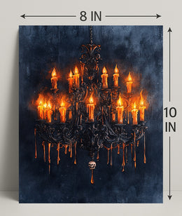 Gothic Chandelier Of Flames Poster