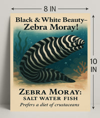 Black White Beauty Zebra Moray Poster PosterGoat