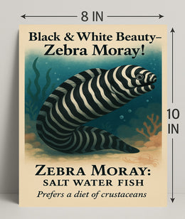 Black White Beauty Zebra Moray Poster PosterGoat