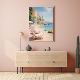 Serene Mediterranean Beach Escape Travel Poster