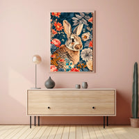 Whimsical Rabbit & Floral Harmony Animal Poster