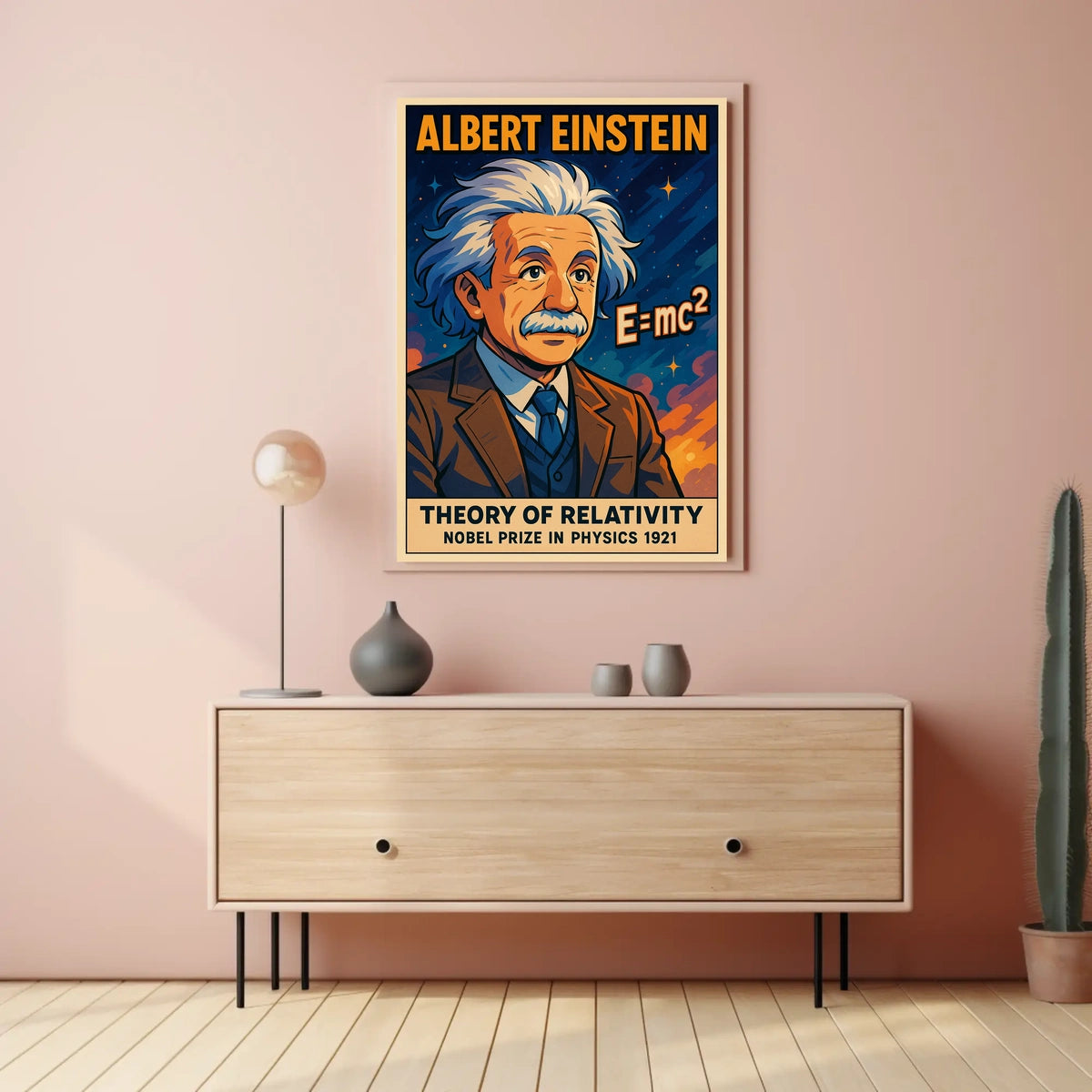 Einstein Relativity Theory Vintage Science Study Poster