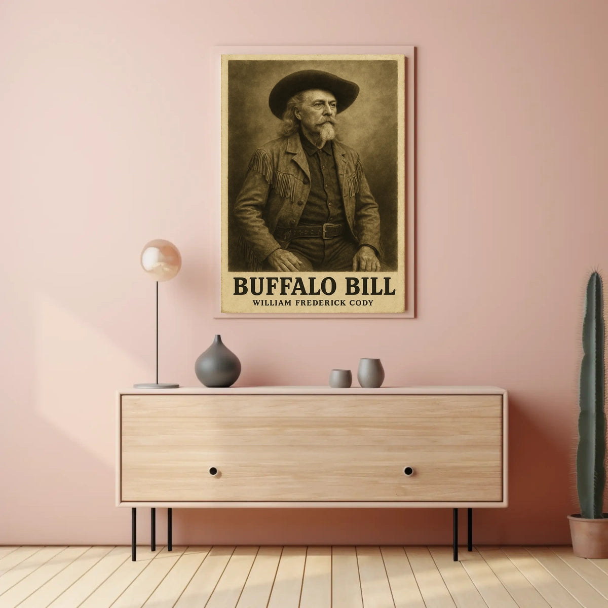 Buffalo Bill Vintage Illustration Historical or Presidential Poster