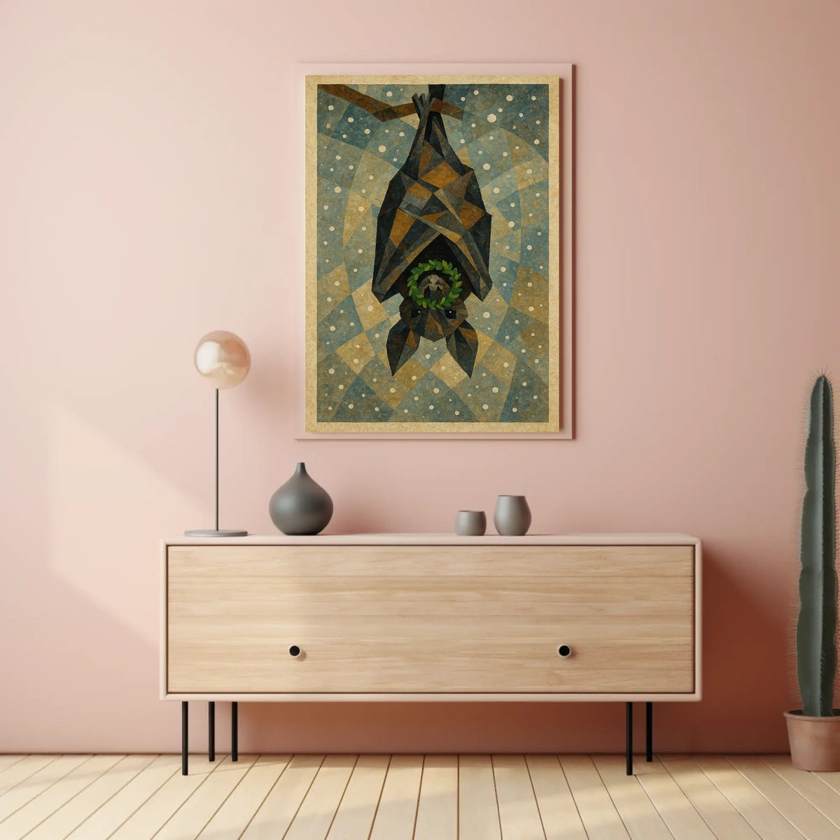 Geometric Bat Art Poster