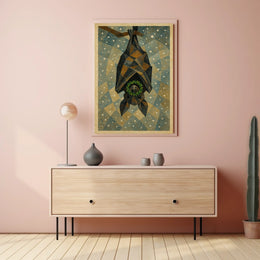 Geometric Bat Art Poster