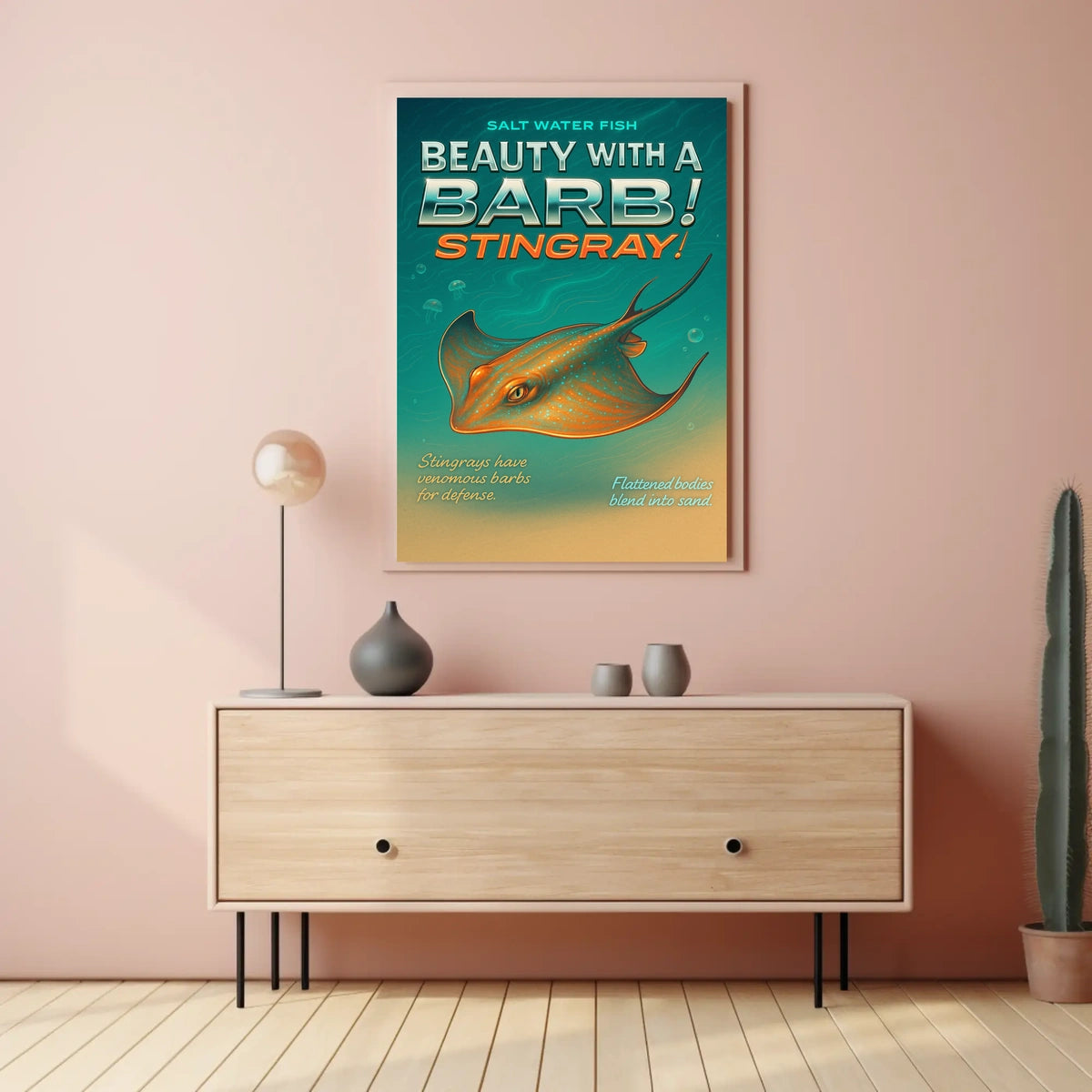 Beauty with a Barb Stingray Poster