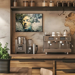 Surreal Nature-Inspired Human Face Art Poster