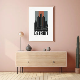 Detroit Skyline Art Poster