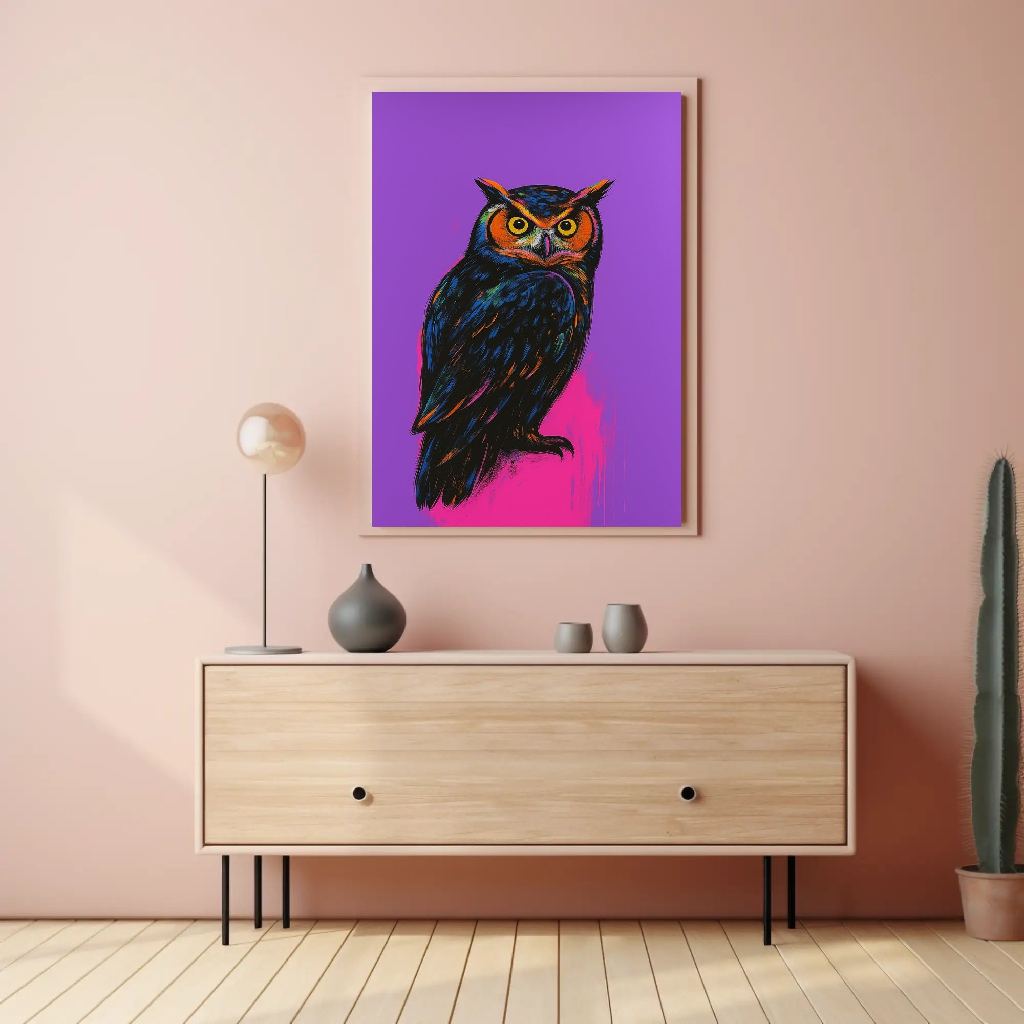 Vibrant Owl Portrait Poster