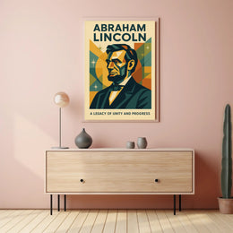 Abraham Lincoln A Legacy of Unity and Progress Poster PosterGoat
