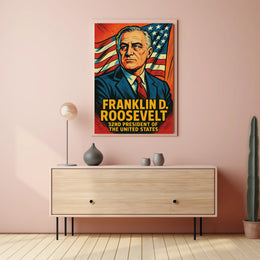 Franklin D Roosevelt 32nd President Poster Wall Art Print