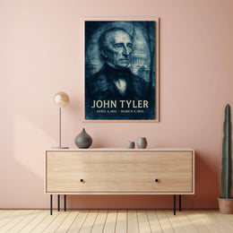 John Tyler 10th President of the United States Double Exposure Poster