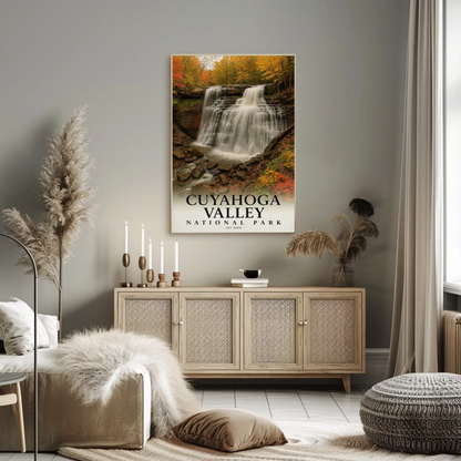 Cuyahoga Valley National Park Autumn Falls Travel Poster