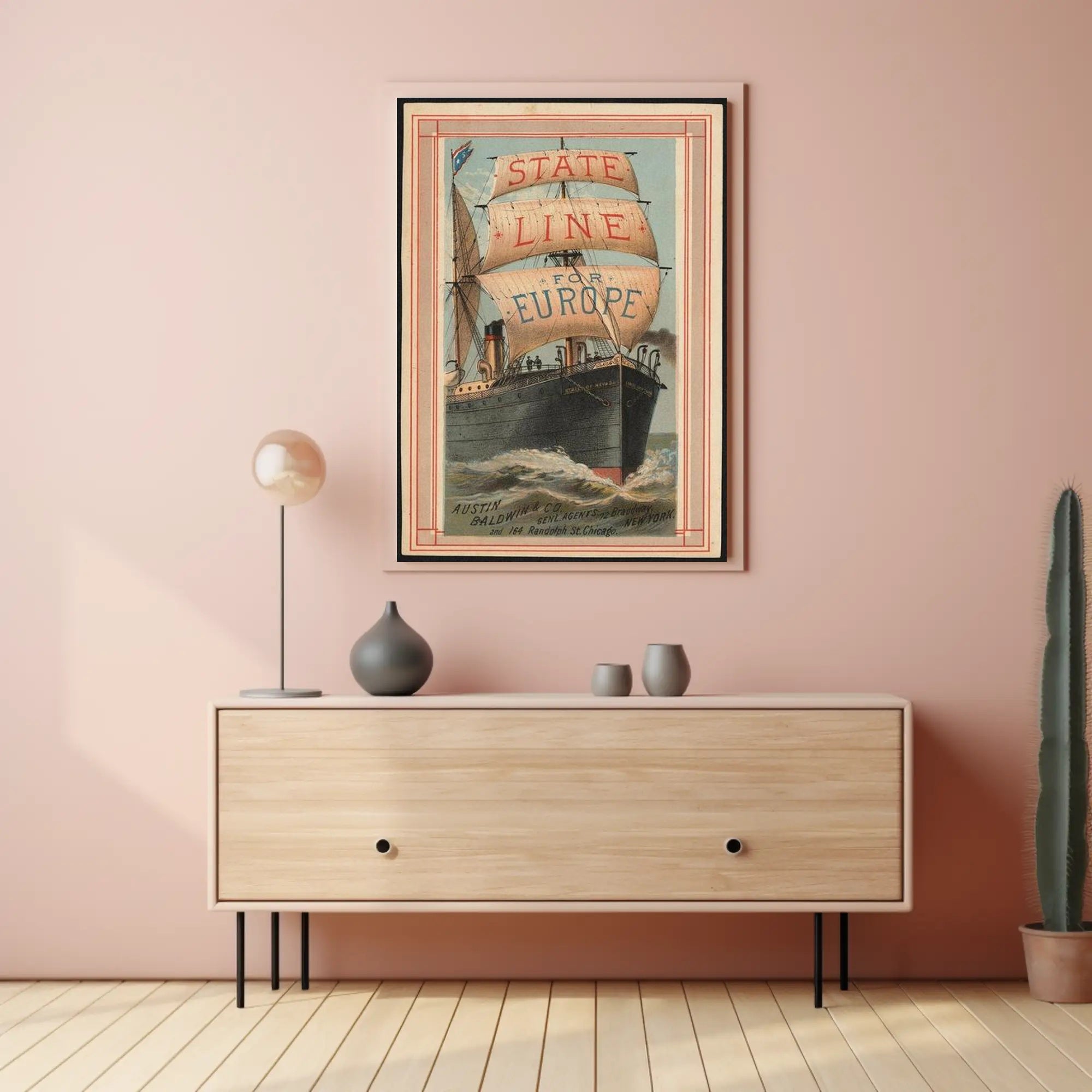 State Line for Europe Poster PosterGoat