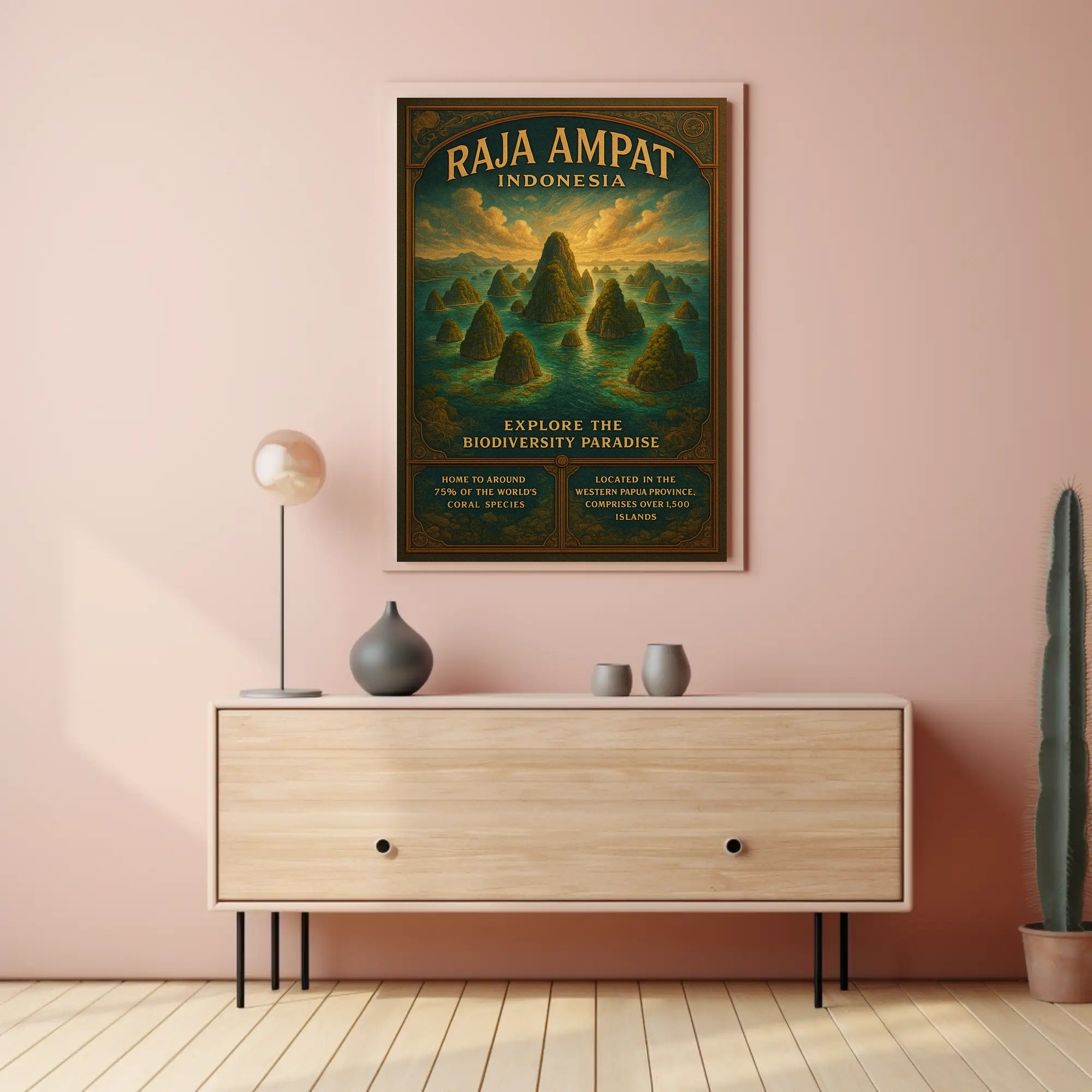 Raja Ampat Travel Poster Vintage Biodiversity Print