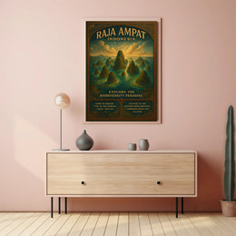 Raja Ampat Travel Poster Vintage Biodiversity Print