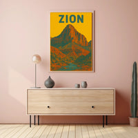 Zion National Park Vintage Travel Poster Print