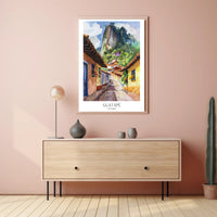Guatapé Village Watercolor Travel Poster PosterGoat