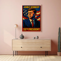 John F Kennedy 35Th President Poster Wall Art Vintage