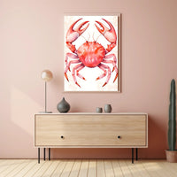 Crab Poster Vibrant Coastal Wall Art Print