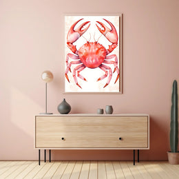 Crab Poster Vibrant Coastal Wall Art Print