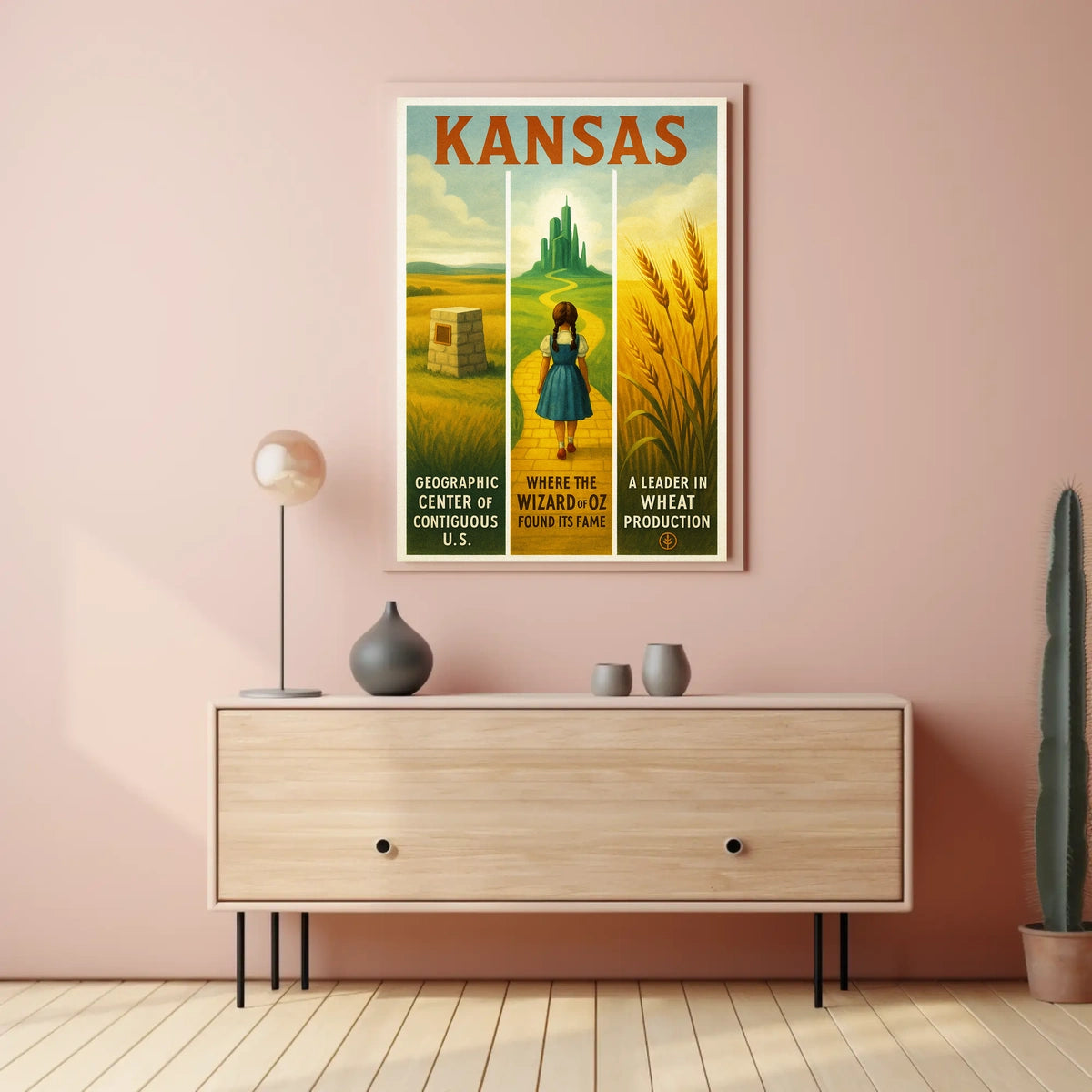 Kansas - Land of Oz and Wheat Poster