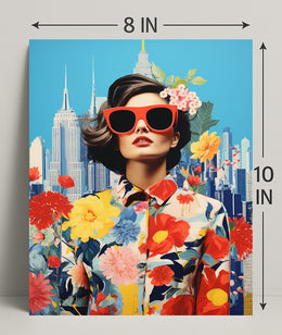 Floral Fusion In The City Poster