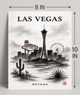 Las Vegas Skyline Poster PosterGoat