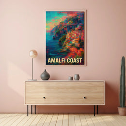 Amalfi Coast Vibrant Escape Poster Coastal Wall Art