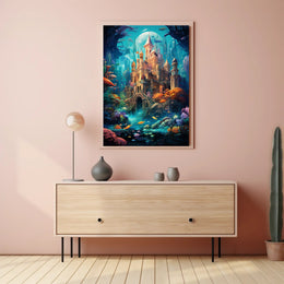 Enchanted Underwater Castle Poster