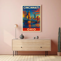 Cincinnati Skyline Art Poster