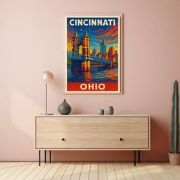 Cincinnati Skyline Art Poster