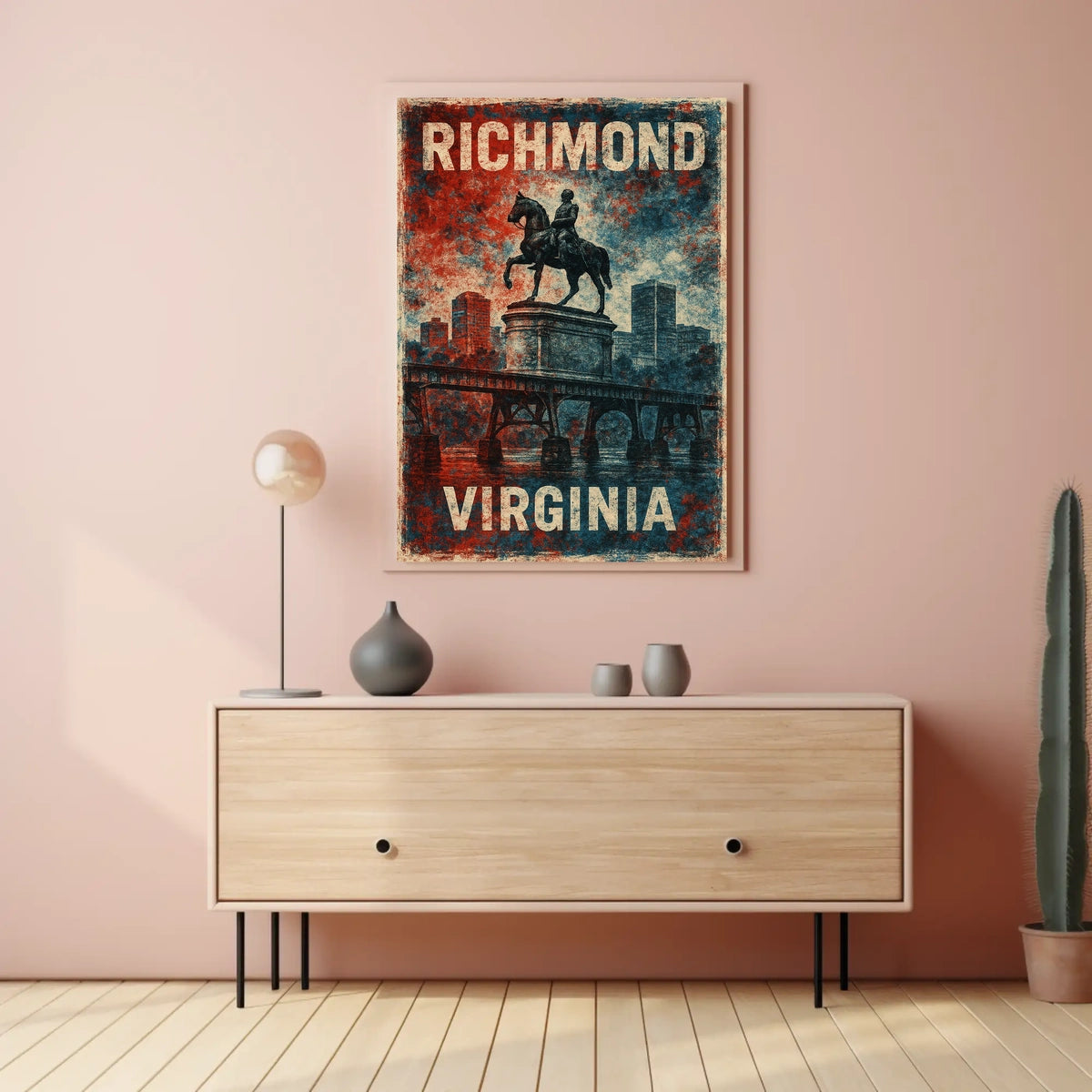 Richmond Patriotic Equestrian Vintage Cityscape Poster