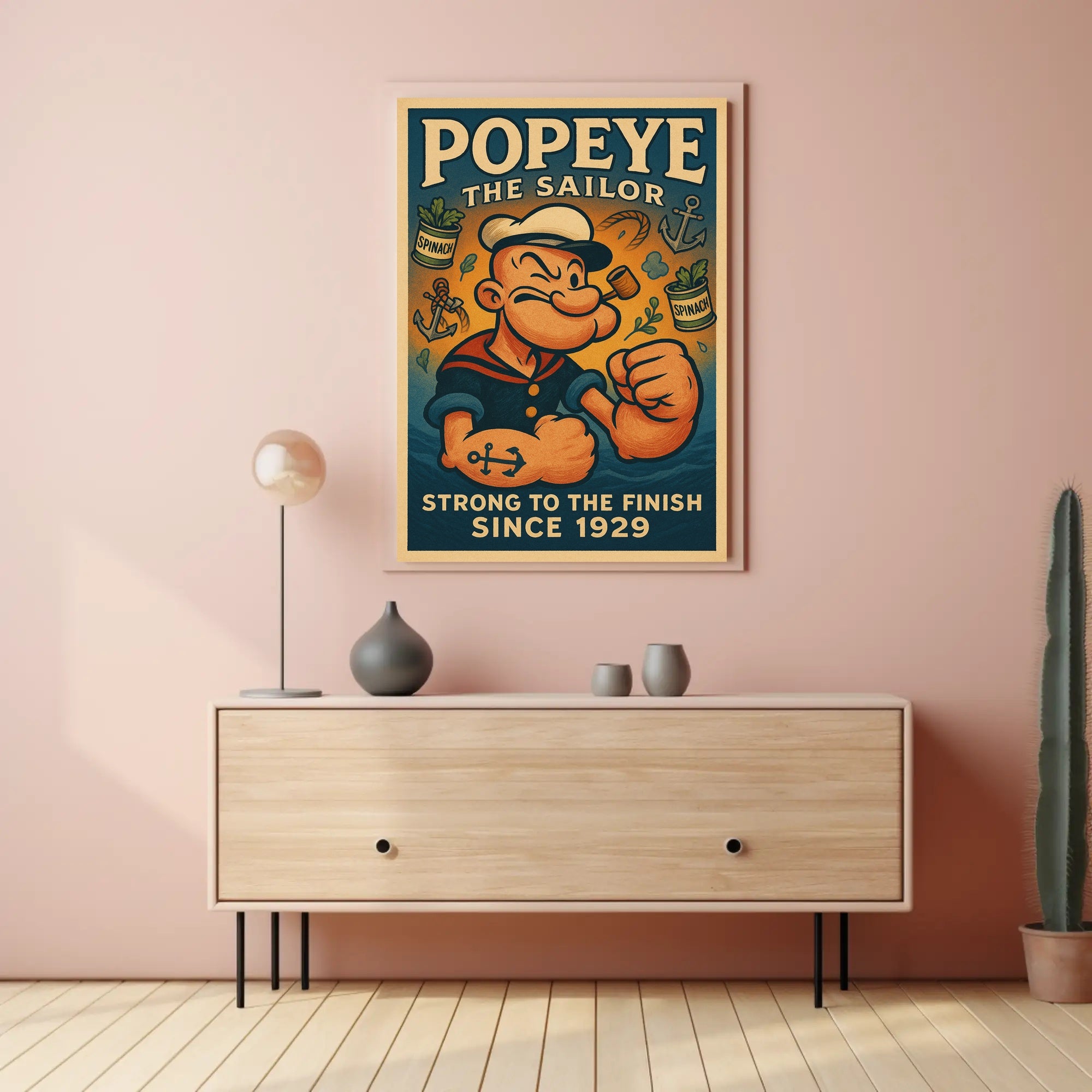 Popeye The Sailor Retro Poster Vintage Cartoon Print