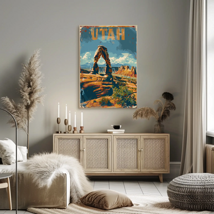 Utah Arches National Park Landscape Travel Poster