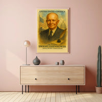 Dwight D. Eisenhower 34th President of the United States Vintage Watercolor Poster
