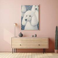 Poodle Poster Whimsical Portrait Art Print