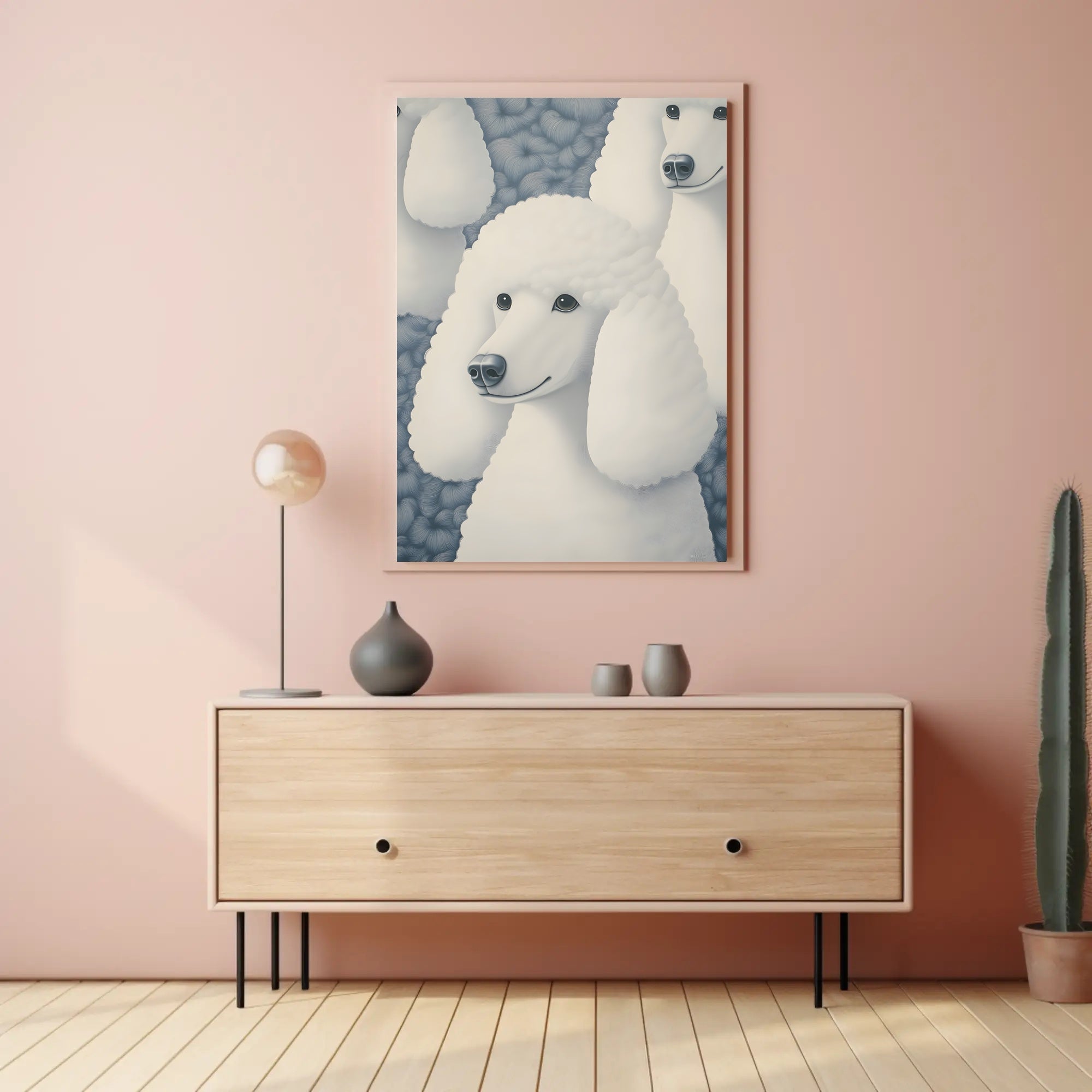 Poodle Poster Whimsical Portrait Art Print