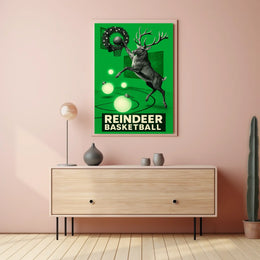 Reindeer Basketball Poster