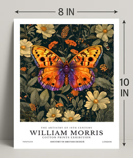 William Morris Butterfly Botanical Heritage Artistic Poster