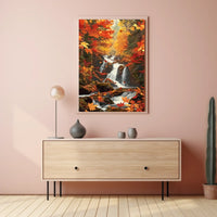 Autumn Waterfall Serenity Poster