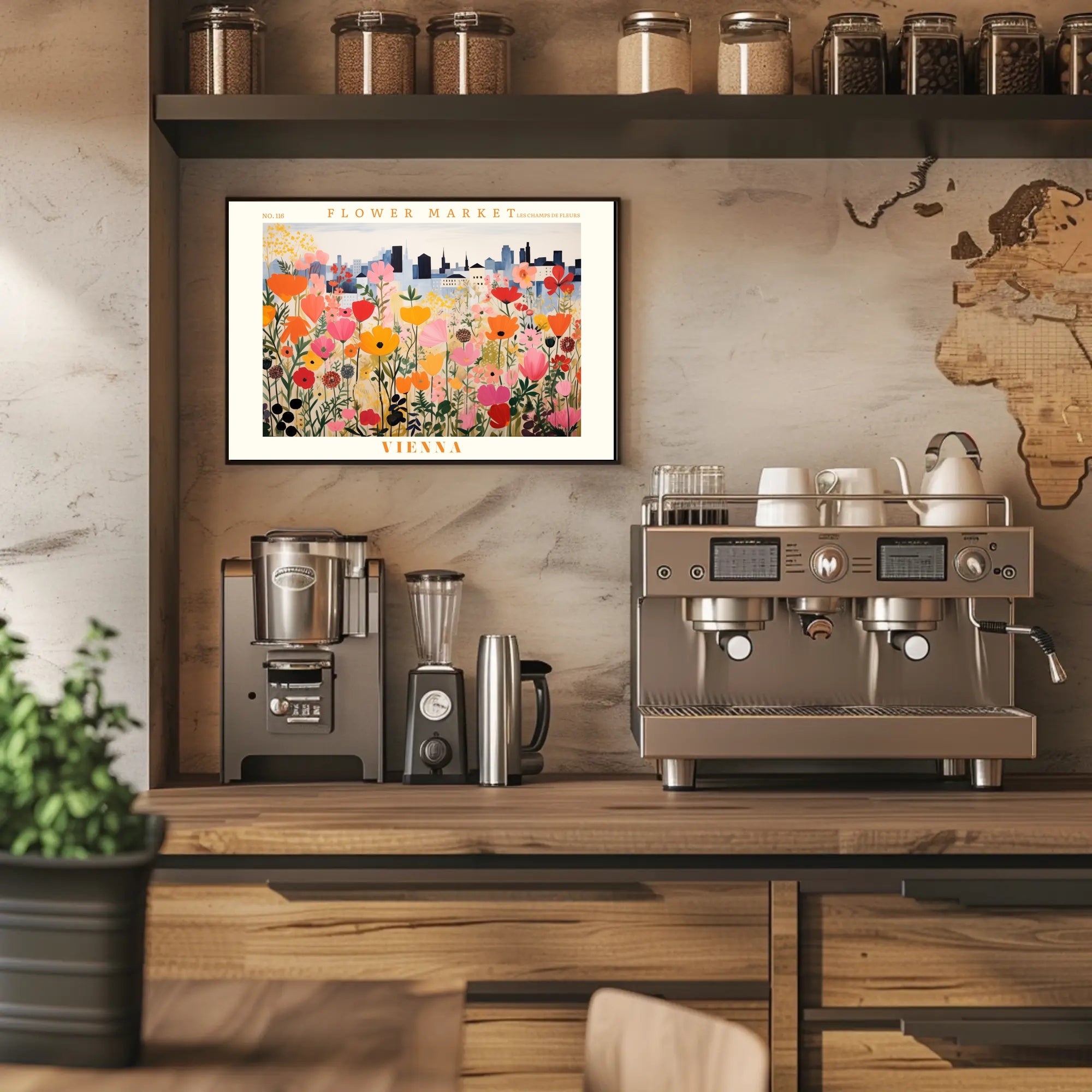 Vienna Flower Market Travel Poster